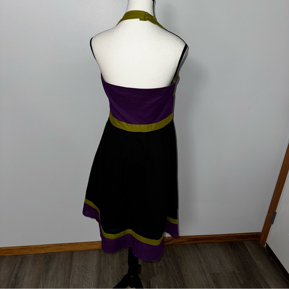 Vintage Y2K Retro Inspired Color Block Kenar Dress Pin-Up Rockabilly Halter sz 6 - Picture 3 of 16
